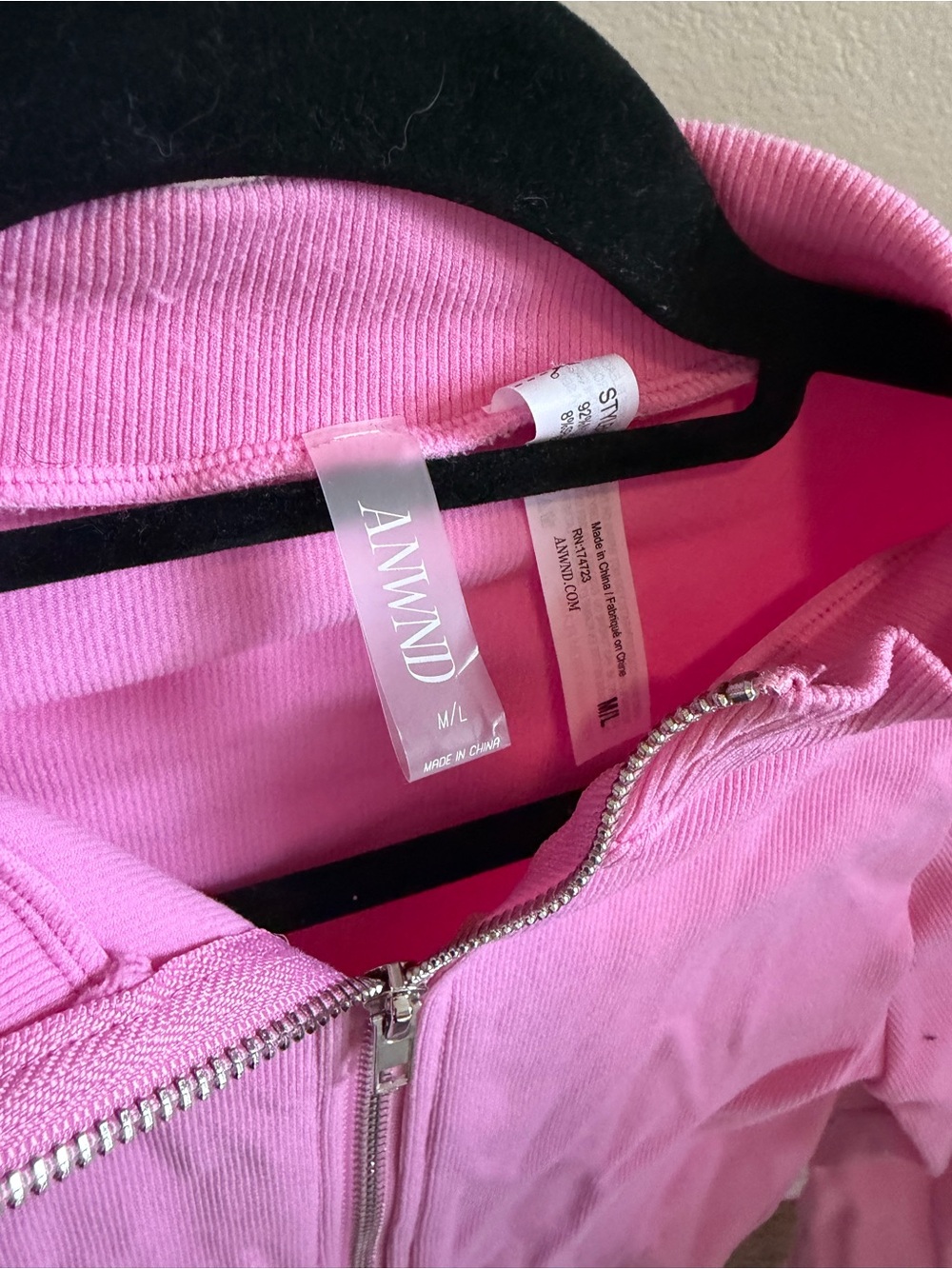 Hem Bright Pink Zip Front Jacket - Picture 2 of 2